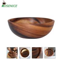 Natural Wooden Cutlery Household Basin Fruit Bowl Salad Bowl Japanese Style Food Container Bowl Wooden Utensils