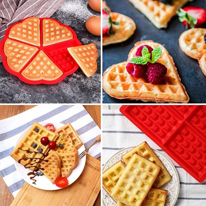 waffle-silicone-mold-for-baking-heart-cookie-chocolate-mould-mini-round-candy-makers-square-tray-wax-melts-cake-decorating-tools