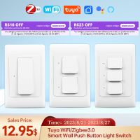 【DT】hot！ Tuya WiFi/Zigbee Wall Push Switches 110-240V NO Wire  Neutral Interruptor