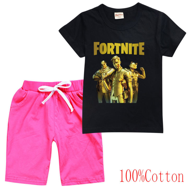 fortnites-เสื้อยืดชุดสาวเด็กแขนสั้นเสื้อทีกางเกงขาสั้นที่เดินทางมาพักผ่อนการ์ตูนกางเกงขาสั้นใหม่บุคลิกภาพเสื้อยืดแฟชั่นที่เรียบง่าย8657