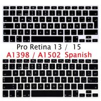 【Xiaohongs keyboard film 】  Soft สำหรับ Macbook Pro 13 15 Retina A1398 A1502 EU US สเปนแป้นพิมพ์ซิลิโคนสำหรับ Macbook Retina13 15แป้นพิมพ์ภาษาสเปนผิว