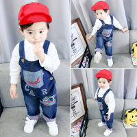 IENENS Baby Overalls Toddler Jeans Pants 0-4 Years Boy Girl Dungarees Bottoms Clothes Spring Autumn Cartoon Jumpsuit