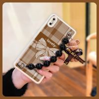 soft shell high-grade Phone Case For iphone XS max Skin feel silicone for girl Cartoon pearl bracelet Solid color cute