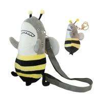 Cute Plush Crossbody Bag Cute Yellow Bee Shark Plush Dolls Keychain Bag Soft Plush Stuffed Animal Shark Plushie Bag Plush Toys Dolls Shoulder Bag fashionable