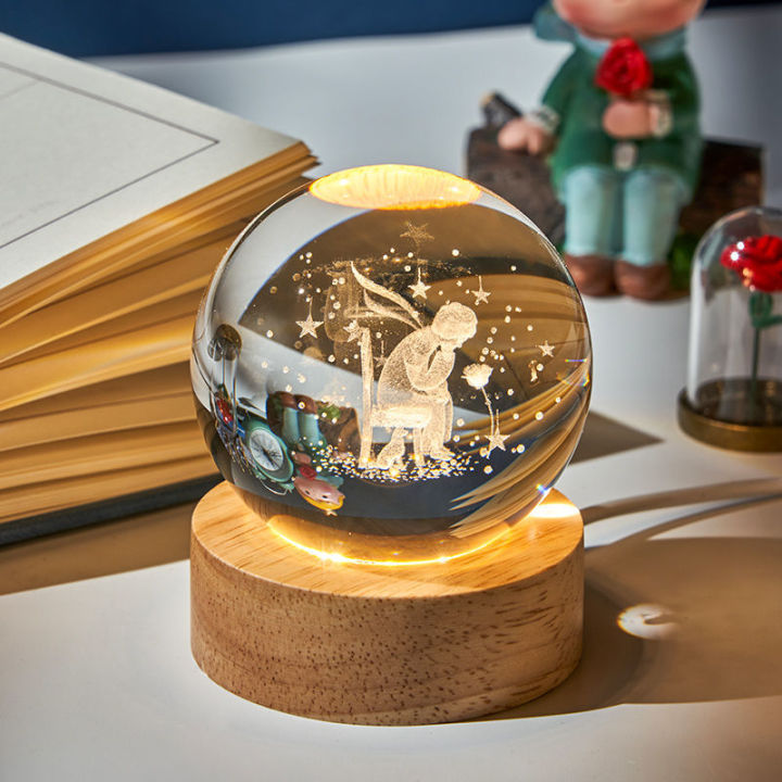 mzd-ฐานแสงอุ่นฟรี-กล่องของขวัญ-การ์ดอวยพร-ลูกบอลคริสตัลเรืองแสงไฟกลางคืนตกแต่งโต๊ะเป็นของขวัญ