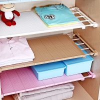 【CC】 35cm width Retractable Closet Organizer Shelf Adjustable Cabinet Storage Holder Cupboard Rack Wardrobe