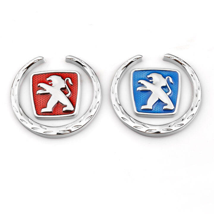 1PCS 3D car side Emblem window sticker Peugeot Metal logo Decal Sticker