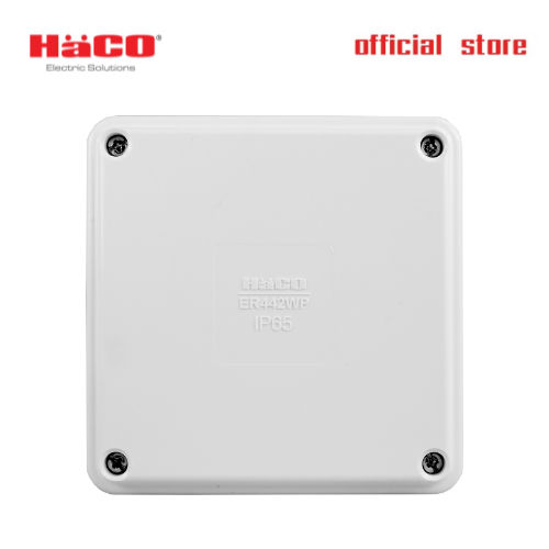 haco-กล่องพักสายไฟขนาด-weatherproof-junction-boxes-4x4x2-นิ้ว-กันน้ำ-ip-65-รุุ่น-er442wp