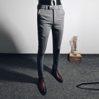 2023ใหม่ Slim กางเกงผู้ชายกางเกงยืดผู้ชาย Sunmmer คุณภาพสูงคลาสสิกสีทึบธุรกิจชุดลำลองอย่างเป็นทางการชุดกางเกง
