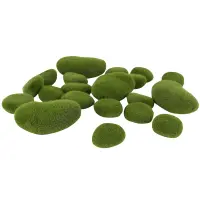 20 Pieces 2 Sizes Artificial Moss Rocks Decorative Faux Green Moss Covered Stones