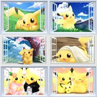 Pikachu window 3D Wall Stickers Vinyl Decal Decor