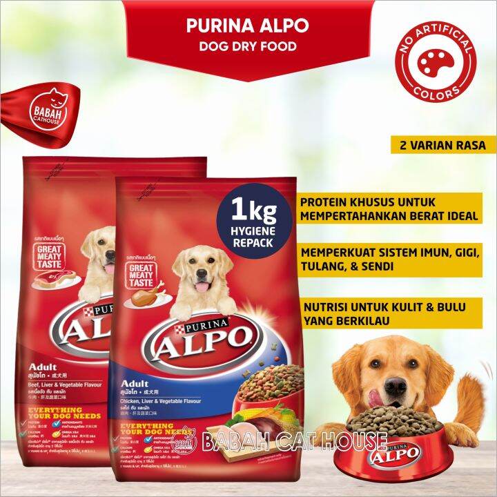 1kg ALPO DOG DRY FOOD BEEF / CHICKEN Makanan Kering Anjing Dewasa Liver ...