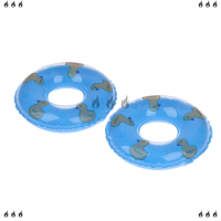 ??? 2pcs dollhouse Miniature แหวนว่ายน้ำน่ารักอาบน้ำเป็ดลอย lifebelt Toy