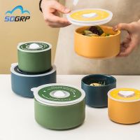 ┋✵✉ Ceramic Sealed Lunch Box Portable Fresh-Keeping Box Children Student Office Worker Food Fruit Storage Container Tank Tableware