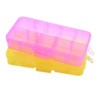 10 Grid Adjustable Transparent Plastic Storage Box Earrings Jewelry Box