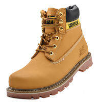 Caterpillar คู่นุ่ม-Toe รองเท้าสำหรับทำงานหนัง Cowhide ผู้ชายรองเท้าบูทคลาสสิกสำหรับสตรีขนาด35-45TH