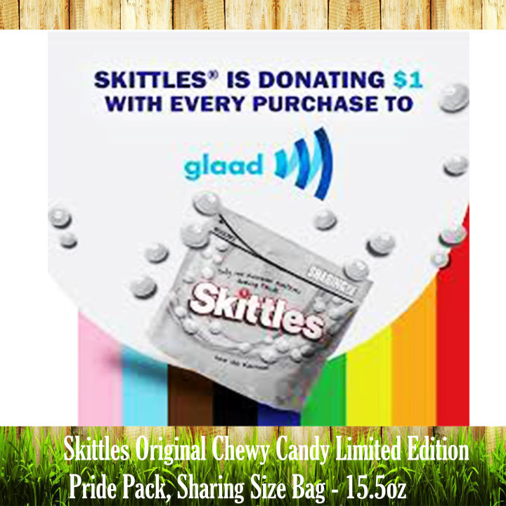Skittles Original Chewy Candy Limited Edition Pride Pack, Sharing Size Bag  - 15.5oz