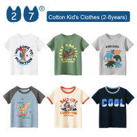 27Kids Store เสื้อยืดแขนสั้นของเด็กเสื้อยืดเด็กหญิงเด็กชายสำหรับเด็กทารก (1Y-8Y) 2023สำหรับเด็กผู้ชายฤดูร้อน