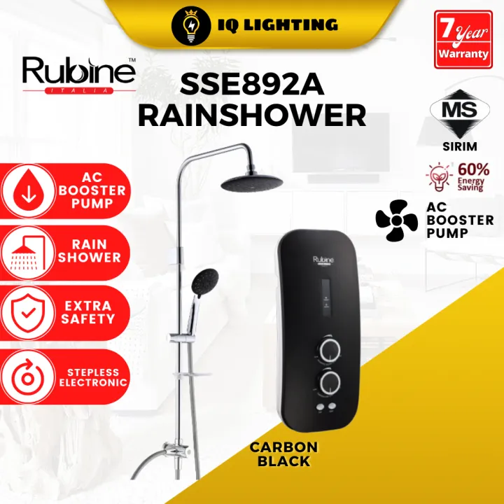 RUBINE SSE892A INSTANT WATER HEATER WITH RAINSHOWER INVERTER AC BOOSTER ...