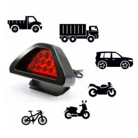 F1 Style Motorcycle Rear Light DRL Red 12 LED Rear Tail Stop Triangular Brake Light Stop Signal Safety Lamp For Car Motorcycle