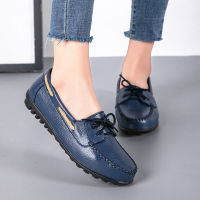 2023 Autumn New Womens Thin Shoes Peas Shoes Flat Shoes Lace-up Flat-Heeled Large Size Womens Shoes