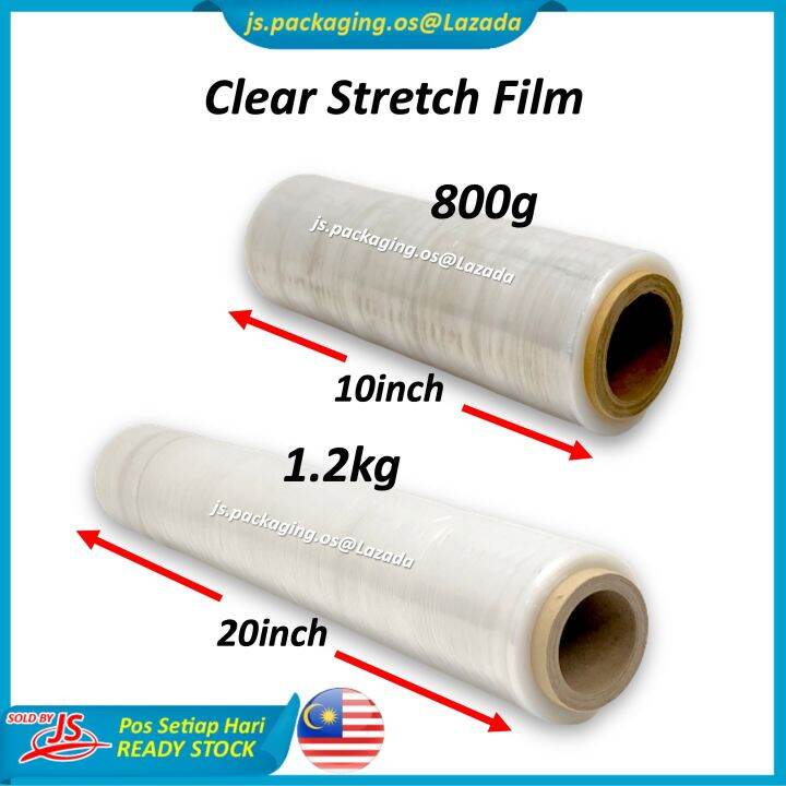 STRETCH FILM 10inch/25cm (800g) 20inch/50cm (1.2kg) Clear Stretch Film
