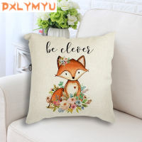 Deer Fox Bear Rabbit Owl Raccoon Printed Cushions Linen Pillowcase Nordic Christmas Throw Pillow Sofa Home Decor