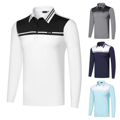 J.LINDEBERG Callaway1 UTAA Le Coq ANEW DESCENNTE G4 TaylorMade1◆✕  Golf clothing mens long-sleeved breathable quick-drying casual polo shirt outdoor sports tops golf jersey