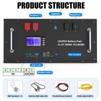 Lifepo4 100AH 48โวลต์ชุดแบตเตอรี่51.2โวลต์5KWH 10KWH แบตเตอรี่ลิเธียมพลังงานแสงอาทิตย์6000รอบสามารถ/RS485 32ขนานสำหรับอินเวอร์เตอร์ไม่ต้องเสียภาษี