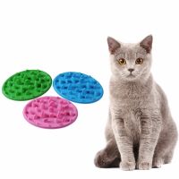 Slow Feeder For Dogs Eating Silicone Anti-Shock Cat Anti Gulping Choke Pet Plate Cat Interactive Feeder Cat Food Puzzle E