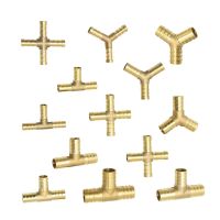 ♧❧✜ Brass Hose Barb Connector 8/10/12/14/16/19mm Tee Cross Y-type Connector Copper Pipe Fitting For Trachea Tubing Water Pipe