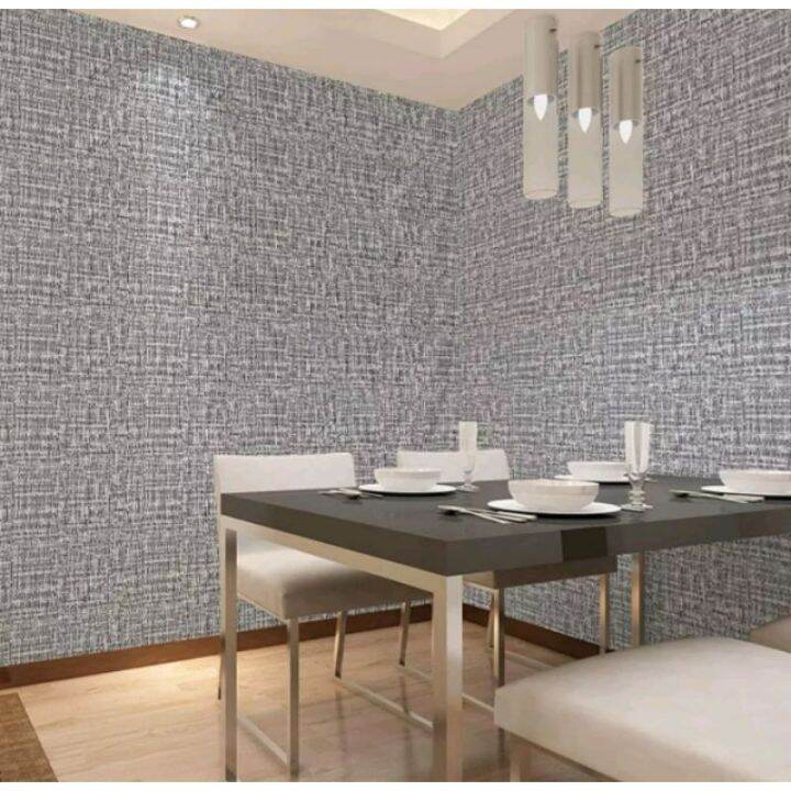 HUB Wallpaper Flax Gray Home Decor PVC Waterproof Sticker | Lazada PH