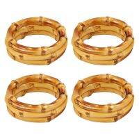 Set of 5 Wood Bamboo Napkin Rings Handmade Rattan Napkin Holder Rings for Wedding