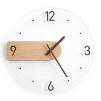 นาฬิกาแขวนนวัตกรรม Minimalist ป้องกัน Ticking Sweep Movement Modern Nordic Wall Clock สำหรับห้องนั่งเล่นห้องนอน