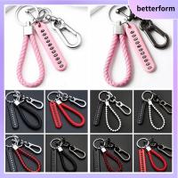 BETTERFORM เครื่องประดับ รถยนต์ สาน จี้ห้อยกระเป๋า พวงกุญแจแผ่นหมายเลขโทรศัพท์ พวงกุญแจ หนัง พวงกุญแจรถป้องกันการสูญหาย