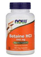 NOW Foods, Betaine HCL, 648 mg, 120 Veg Capsules