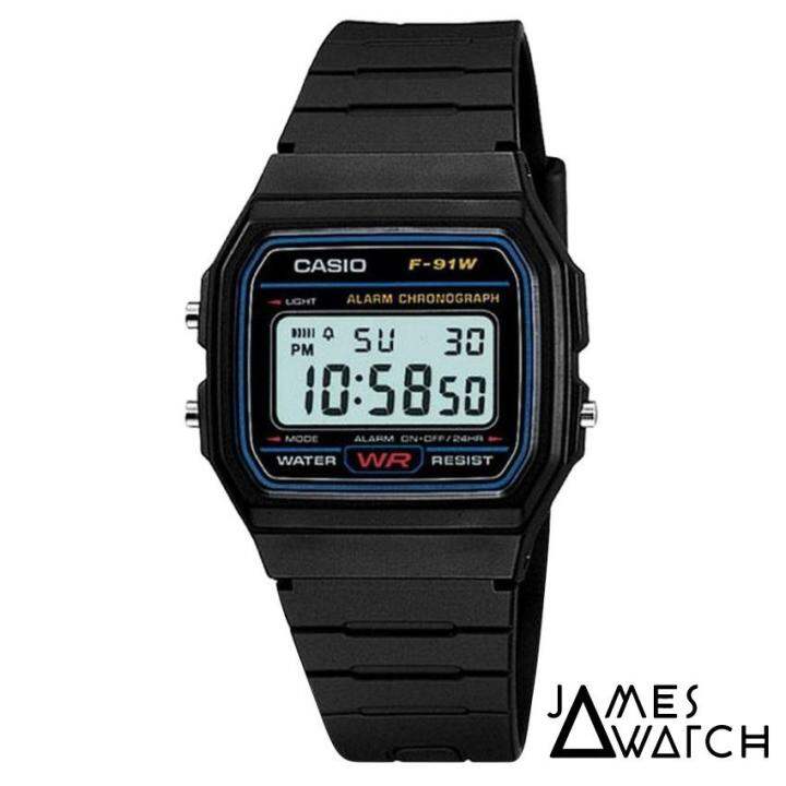 jamesmobile-นาฬิกาข้อมือ-casio-standard-สุภาพบุรุษ-นาฬิกาสายเรซิ่น-รุ่น-f-91w-1dg-black