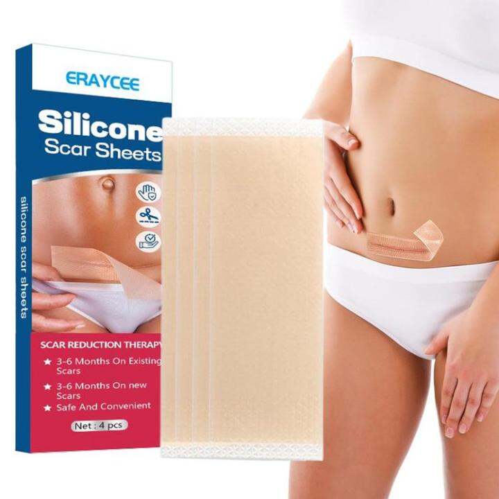 Silicone Scar Tape Effective 4 Pack Silicone Gel Sheets for Scars Scar