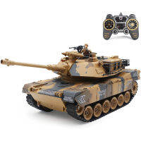 1/18รถควบคุมระยะไกล2.4กิกะเฮิร์ตซ์15ช่อง M1a2รถ Rc ที่มีการสั่นสะเทือนควบคุมลูก Rc ของเล่นสำหรับเด็ก【cod】