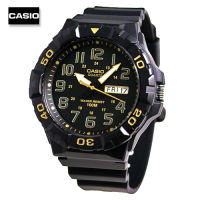 Velashop นาฬิกาข้อมือผู้ชายคาสิโอ Casio Standard สายเรซิ่น หน้าปัดดำ รุ่น MRW-210H-1A2VDF, MRW-210H-1A2, MRW-210H