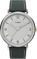 Timex Mens Southview 41mm Leather Strap Watch Gray/Silver-Tone