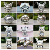 Fine 925 Silver Fit Original celet Europe Cute Cartoon Doll Series Dangle Charm Beads Necklace Pendant Diy Women Jewelry Gift