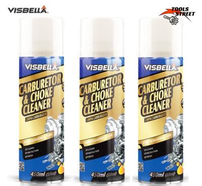 VISBELLA CARBURETOR​&amp;​CHOKE CLEANER 450ML สเปรย์ทำความสะอาดเครื่องยนต์ น้ำยาล้างคราบน้ำมัน คาร์บูเรเตอร์วาล์ว ของแท้ 100%