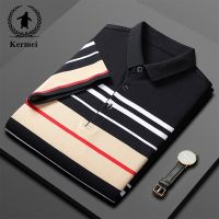 2023 Kaus Polo Garis คลาสสิกของผู้ชายเสื้อยืด2023ลำลองระดับไฮเอนด์สำหรับเสื้อลำลองธุรกิจ MODE Korea ฤดูร้อน