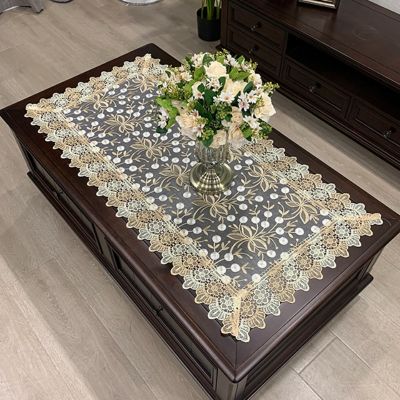 Tablecloth Rectangle Table Cloth European Embroidered Coffee Table Cover Table Western Tea flower Solid Color Fabric Lace Book