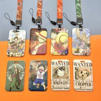 【CW】▼  Piece Luffy Men Business Card Holder Cartoon Anime Credit Bank ID Holders Badge Child Lanyards Bus Cover