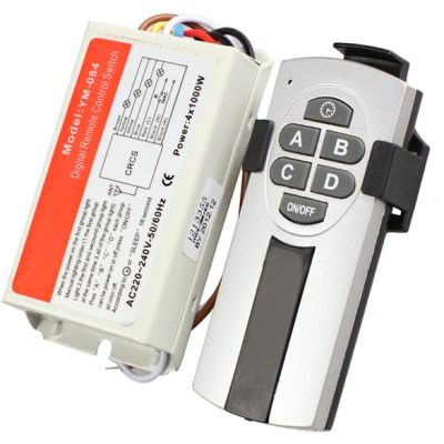 4 Ports Wireless Remote Control Digital Remote Control 220V 1/2/3 Channel Switch Lightswitch NO/OFF for Lamp Light