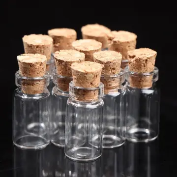 10/20/30/50PCS Small Glass Bottles with Cork Tiny Vials Jars 11x22mm For  Wedding Jewelry