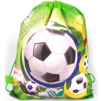 12pcs/lot Soccer Football Theme Backpack Happy Birthday Party Non-woven Fabrics Drawstring Boys Favors Bag Baby Shower Mochila