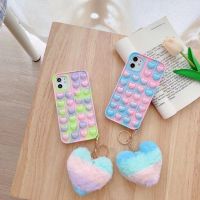 ✱♣☜ Push Bubbles To Relieve Stress Heart-shaped iPhone case for 6/7/8plus xs xr 11/12promax SE 12Mini Childrens Educational Toys